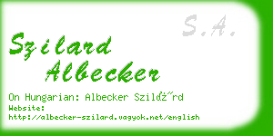 szilard albecker business card